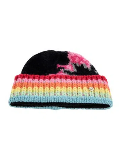 Pre-owned Bogner Intarsia Patterned Wool Beanie In Black