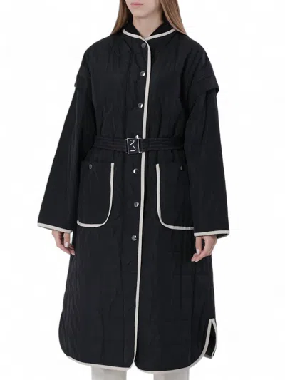 Bogner Isabella Quilted Coat In Black In Multi