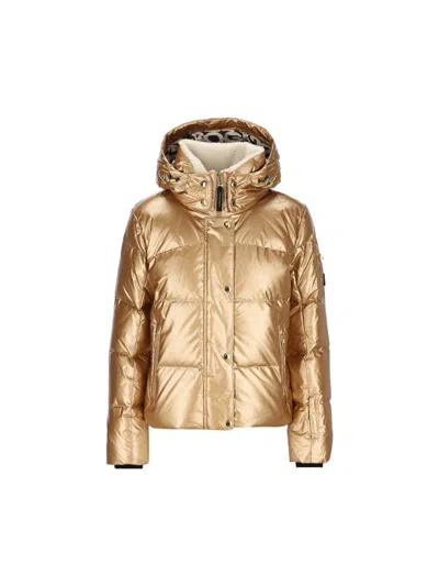 Bogner Hella Metallic Ski Jacket In M-gold Antikmat