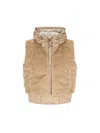 Bogner Yumi Hooded Quilted Plush And Recycled-satin Down Ski Vest In Neutral