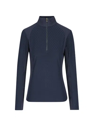 Bogner Jacquard-jersey Panelled Sweater In Blue
