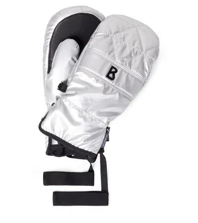 Bogner Kids' Janne Logo Quilted Mittens In Silver