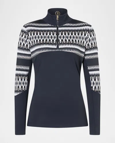 Bogner Jelissa Jacquard Half-zip First Layer In Black