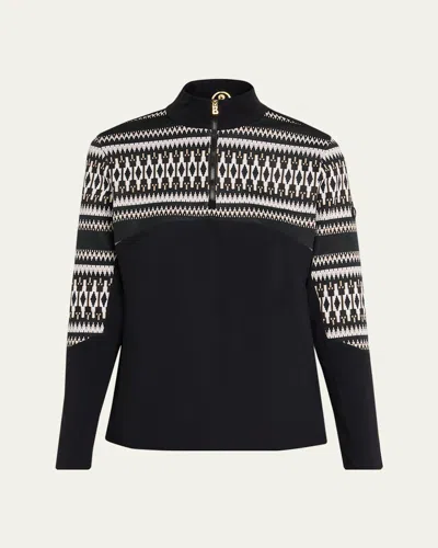 Bogner Jelissa Jacquard Half-zip First Layer In Black