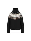 Bogner Patterned Roll-neck Sweater In Black