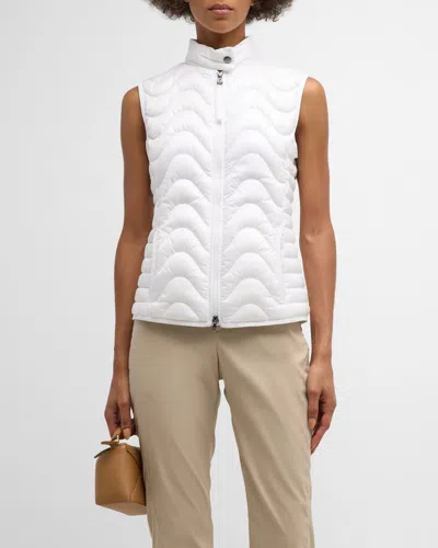 Bogner Kleo Lightweight Packable Water-repellent Quilted Vest In White-031