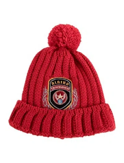 Pre-owned Bogner Knitted Embroidered Hat In Red