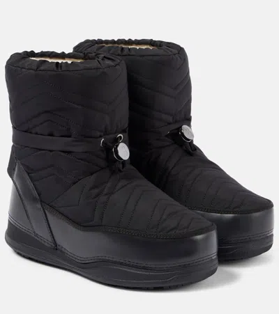 Bogner La Plagne Faux Leather Snow Boots In Black