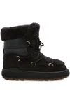 Bogner Lace-up Shearling Boots In Black