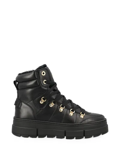 Bogner Lace-up Leather Ankle Boots In Black