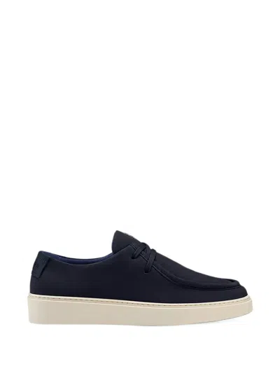 Bogner Lace-up Suede Loafers In Blue