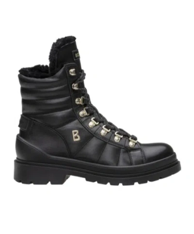 Bogner St. Moritz Leather Lace-up Boots In Black