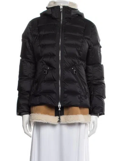 Pre-owned Bogner Lamb Leather Down Coat In Black