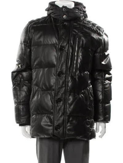 Pre-owned Bogner Lambskin Puffer Coat In Gray