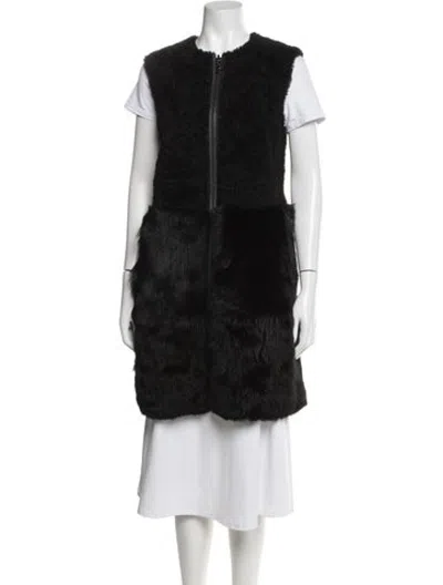 Pre-owned Bogner Lambskin Vest In Black