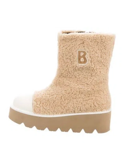 Pre-owned Bogner Lambswool Colorblock Pattern Snow Boots In Neutral