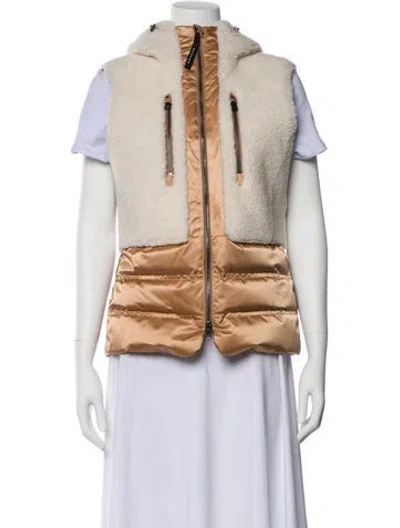 Pre-owned Bogner Lambswool Colorblock Pattern Vest In Brown