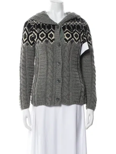 Pre-owned Bogner Lambswool Printed Sweater In Gray