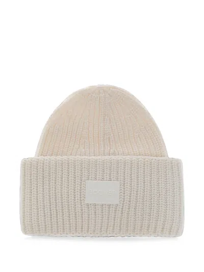Bogner Larah Ribbed-knit Logo-patch Beanie Hat In Neutral