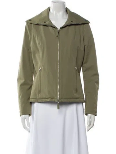 Pre-owned Bogner Leather Biker Jacket In Green