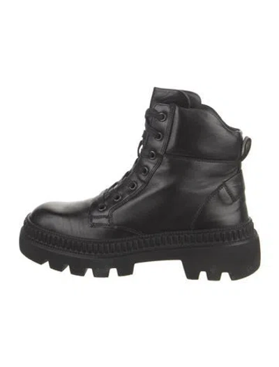 Pre-owned Bogner Leather Combat Boots In Black