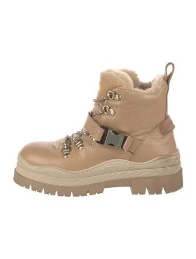 Pre-owned Bogner Leather Combat Boots In Brown