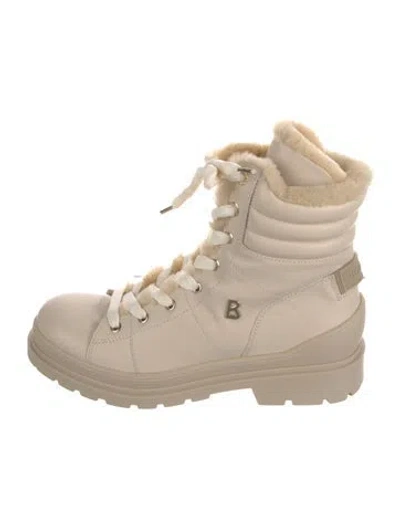 Pre-owned Bogner Leather Combat Boots In Neutral
