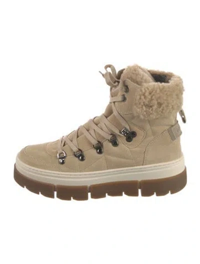 Pre-owned Bogner Leather Combat Boots In Neutral