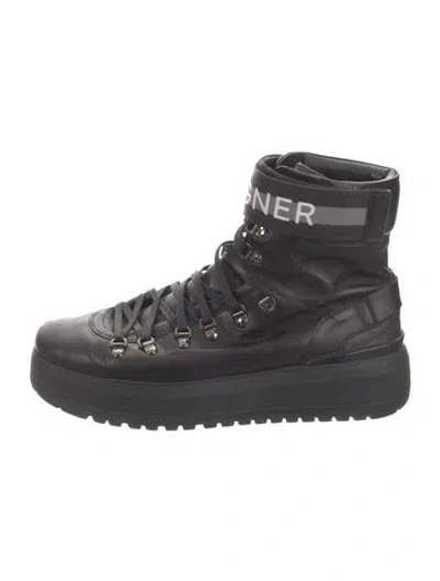Pre-owned Bogner Leather Hiking Boots In Black