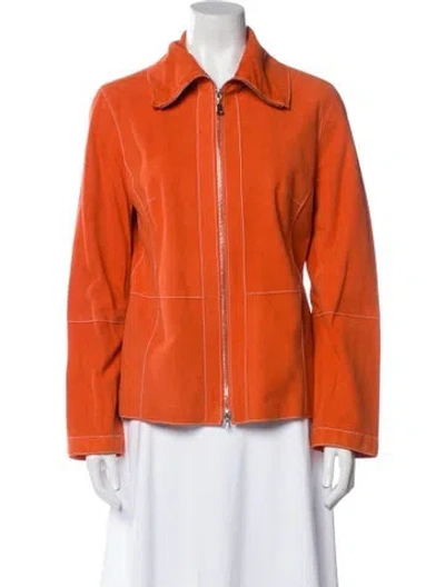 Pre-owned Bogner Leather Jacket In Orange