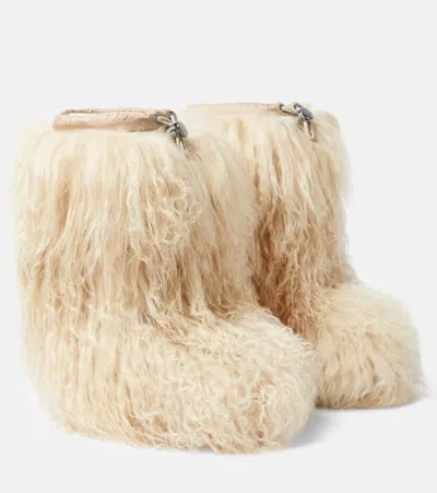 Bogner Les Arcs 3b Shearling Ankle Boots In Beige