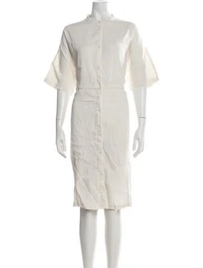 Pre-owned Bogner Linen Knee-length Dress In Neutrals