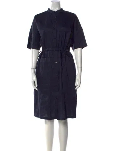 Pre-owned Bogner Linen Knee-length Dress W/ Tags In Blue