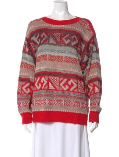 Pre-owned Bogner Linen Printed Sweater In Red