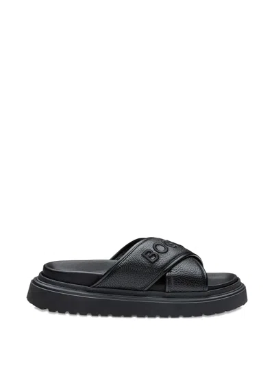 Bogner Logo-embroidered Sandals In Black