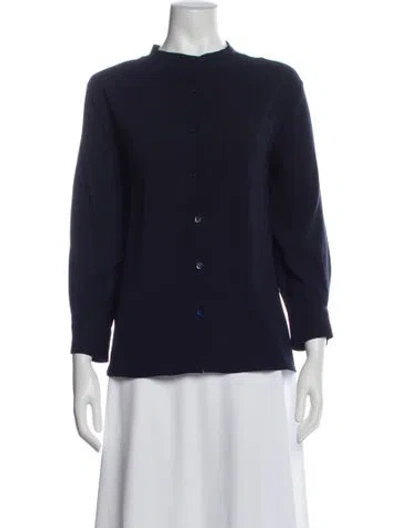 Pre-owned Bogner Long Sleeve Blouse In Blue