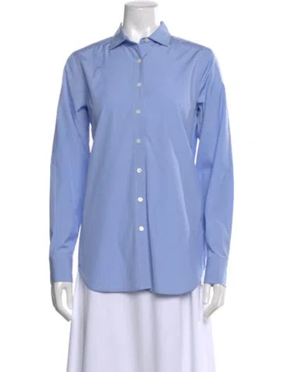 Pre-owned Bogner Long Sleeve Button-up Top In Blue