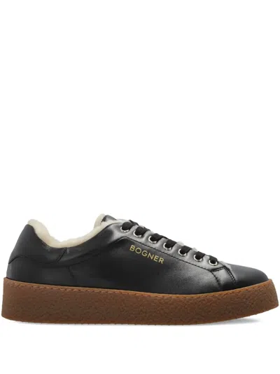 Bogner Lucerne Shearling-lined Leather Sneakers In Black