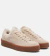 Bogner Lucerne Shearling-lined Suede Sneakers In Brown