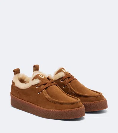 Bogner Lucerne Shearling-lined Suede Sneakers In Brown