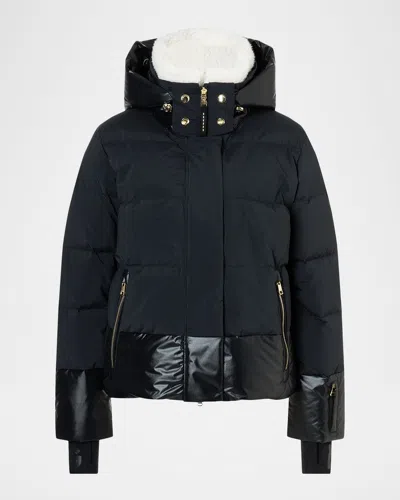 Bogner Maja Down Ski Jacket With Removable Hood & Collar In Black