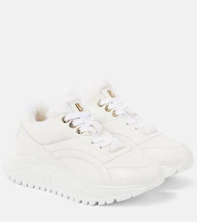 Bogner Malaga 18 Shearling-trimmed Leather Sneakers In White