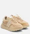 Bogner Malaga 27 Suede-trimmed Shearling Platform Sneakers In Nude