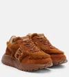 Bogner Malaga 27 Suede-trimmed Shearling Platform Sneakers In Orange