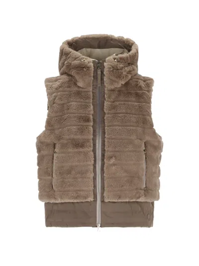 Bogner Manda Faux-fur Gilet In Brown