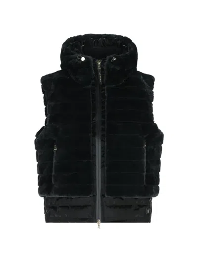 Bogner Manda Faux-fur Ripstop-trimmed Gilet In Black
