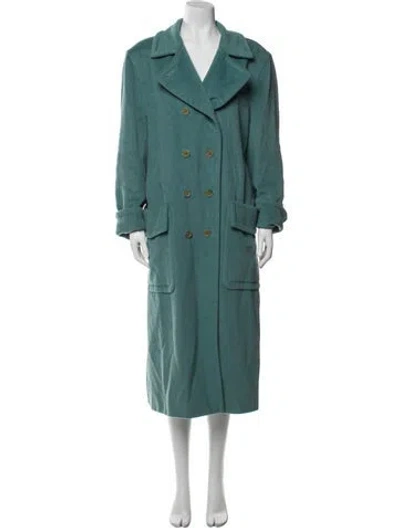 Pre-owned Bogner Merino Wool Trench Coat In Green