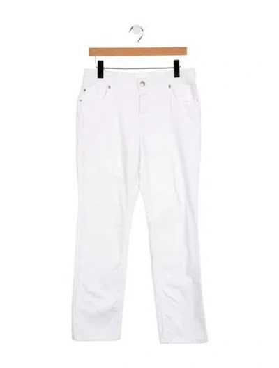 Pre-owned Bogner Mid-rise Straight Leg Jeans In White