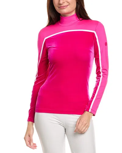 Bogner Milu Stretch-velour And Shell Turtleneck Top In Pink
