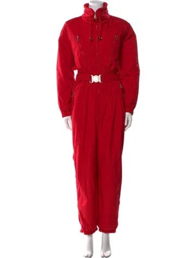 Pre-owned Bogner Mock Neck Jumpsuit In Red